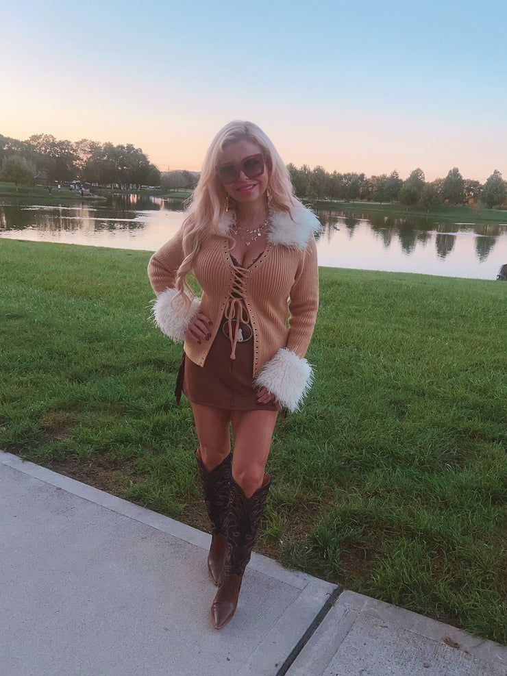 Maple Honey Fur Sweater
