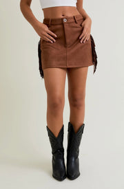 Cinnamon Mocha Fringe Skirt