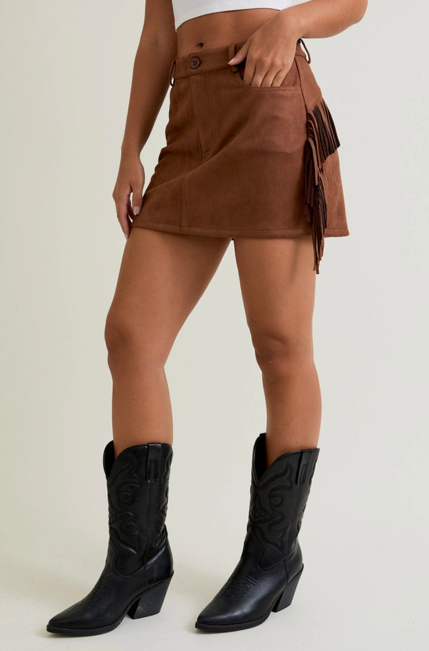 Cinnamon Mocha Fringe Skirt