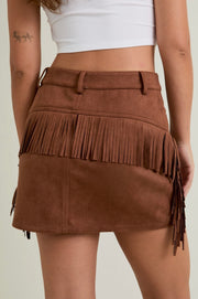 Cinnamon Mocha Fringe Skirt