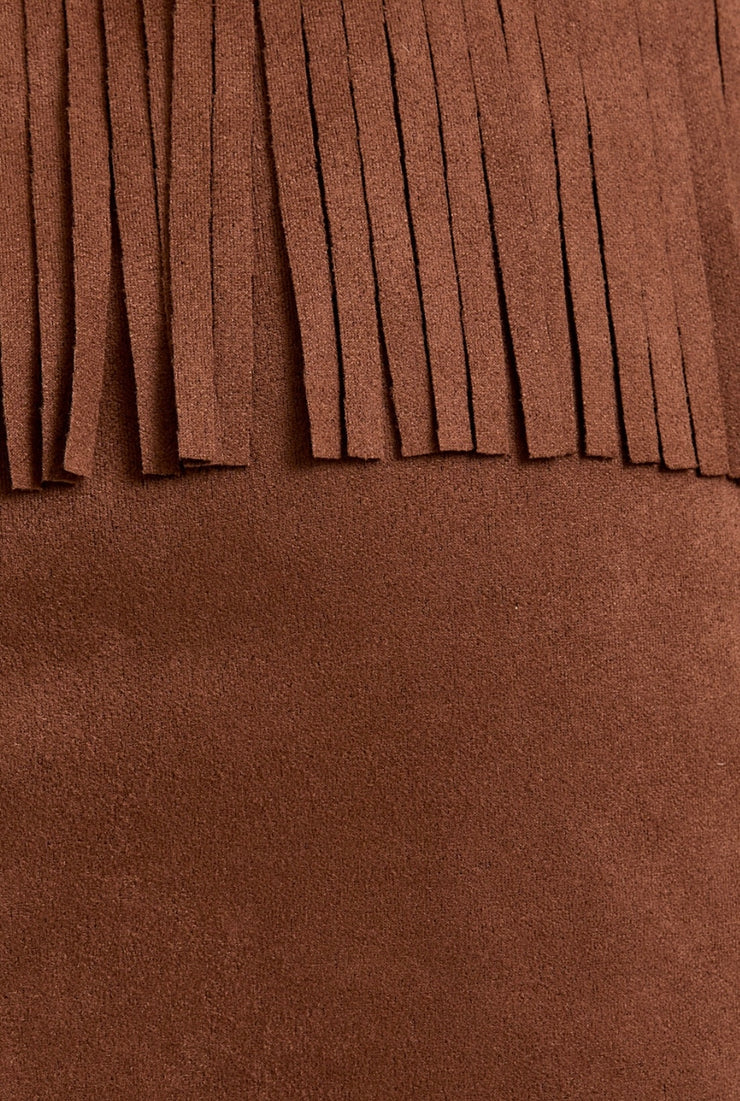 Cinnamon Mocha Fringe Skirt