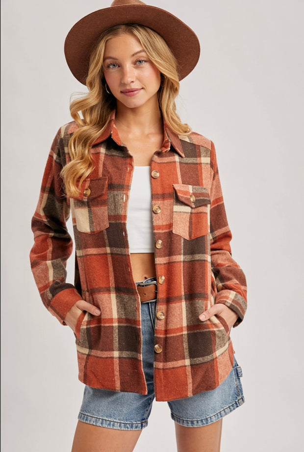 Pumpkin Snickerdoodle Plaid Jacket