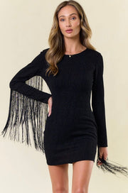 Midnight Sparkle Fringe Dress