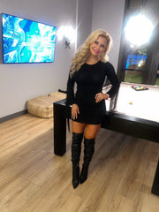 Midnight Sparkle Fringe Dress