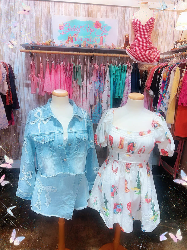 Bow Denim Skort